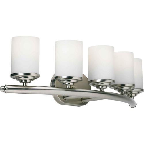 1Light Nickel Transitional Vanity Light at