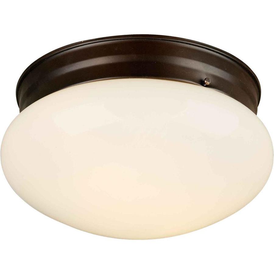 7.5-in Antique Bronze Transitional Incandescent Flush Mount Light