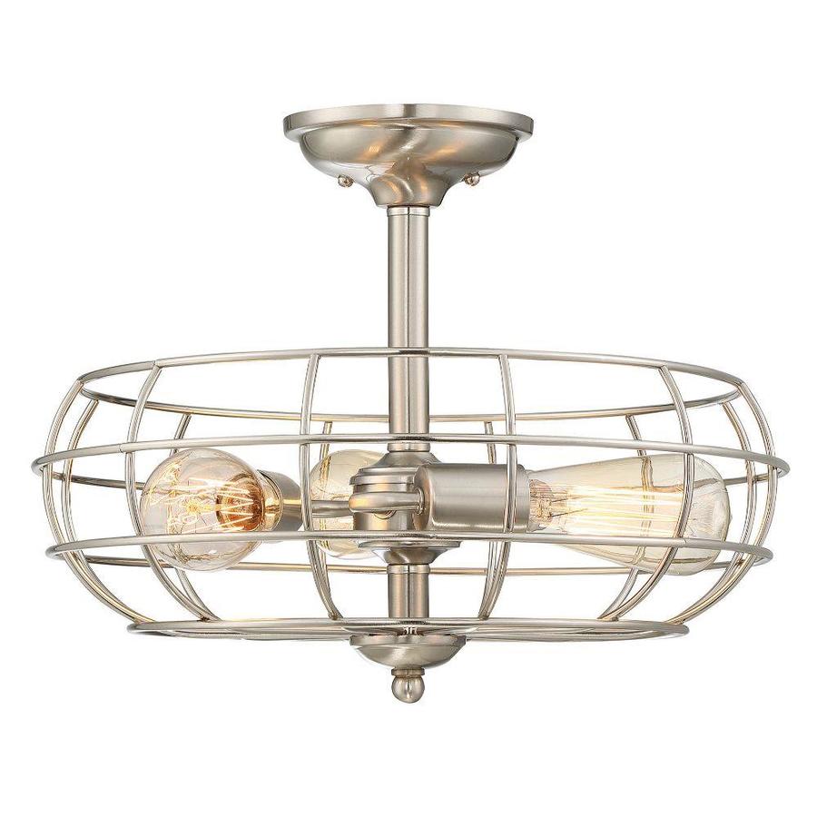 16-in Satin Nickel Transitional Incandescent Semi-flush Mount Light