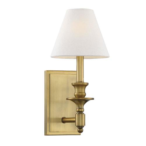 6.9-in W 1-Light Warm Brass Transitional Wall Sconce at Lowes.com