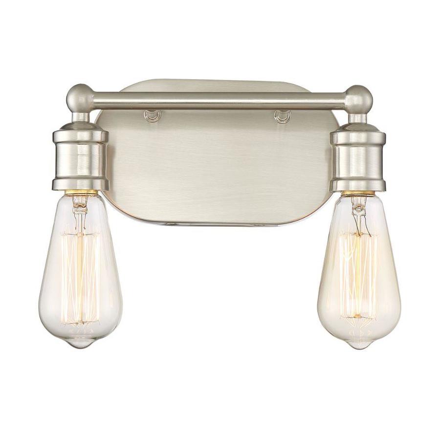 2 Light Nickel Industrial Vanity Light In The Vanity Lights Department At Lowescom