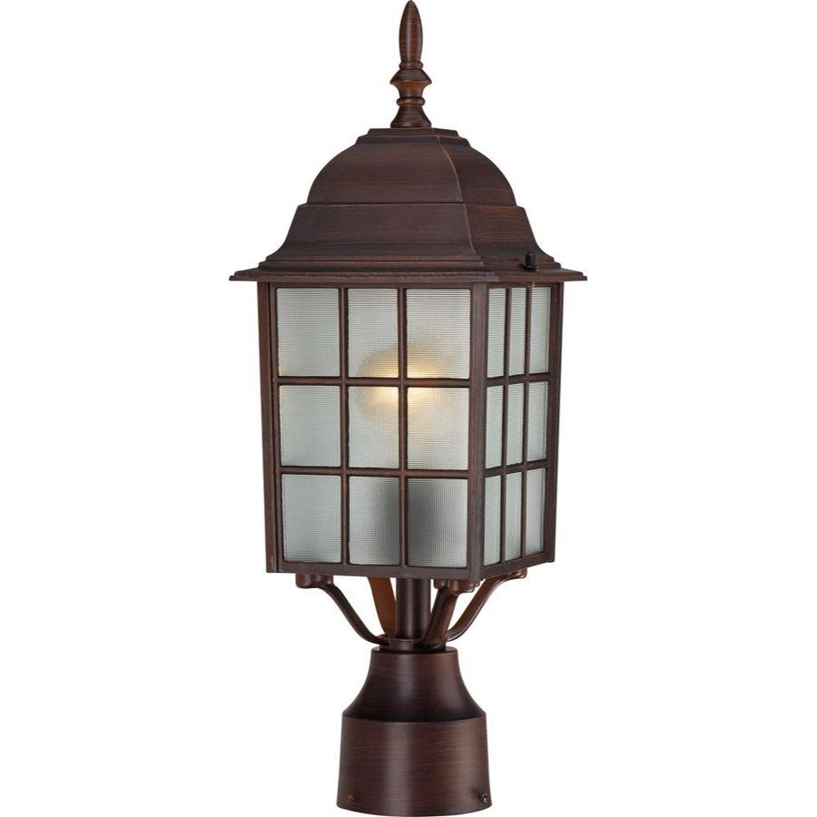 100-Watt 18.25-in Rustic Bronze Traditional Light Post Lantern