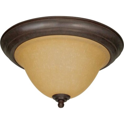 15.25-in Sonoma Bronze and Champagne Transitional Incandescent Flush Mount Light 15.25-in Sonoma Bronze and Champagne Transitional Incandescent Flush Mount Light