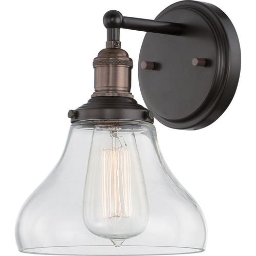 9.75-in W 1-Light Rustic Bronze Transitional Wall Sconce at Lowes.com