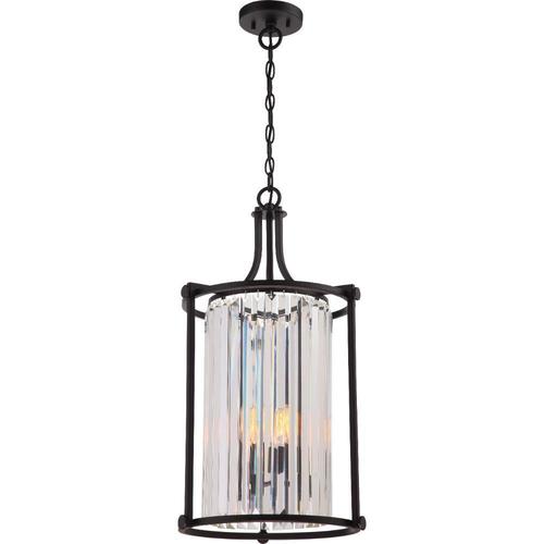 Aged Bronze Transitional Cylinder Pendant Light in the Pendant Lighting