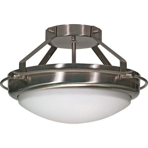 8-in Brushed Nickel Modern/Contemporary Incandescent Semi ...