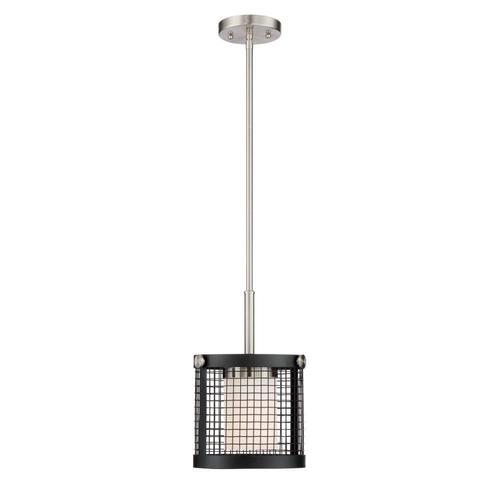 Black and Brushed Nickel Accents Modern/Contemporary Square Pendant Light in the Pendant
