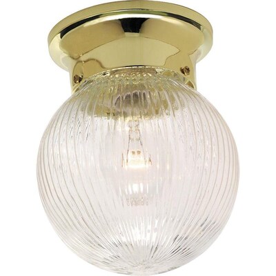 6-in Polished Brass Traditional Incandescent Flush Mount Light 6-in Polished Brass Traditional Incandescent Flush Mount Light
