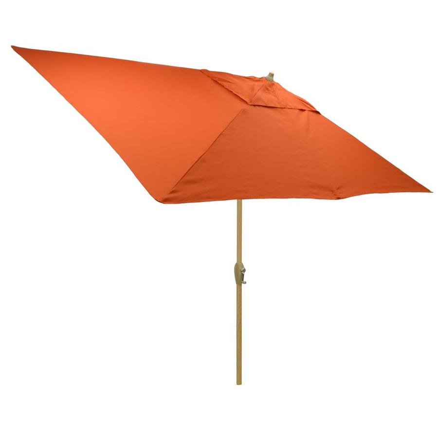 Casainc Round Orange With Orange Aluminum Frame Crank Garden Patio Umbrella In The Patio Umbrellas Department At Lowes Com