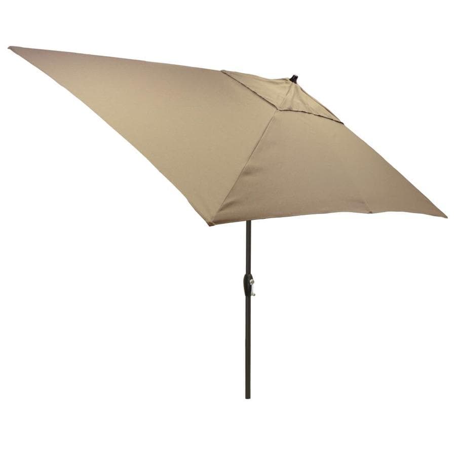 California Umbrella 6 Ft Square Antique Beige With Hardwood Wood Frame No Tilt Market Patio Umbrella In The Patio Umbrellas Department At Lowes Com