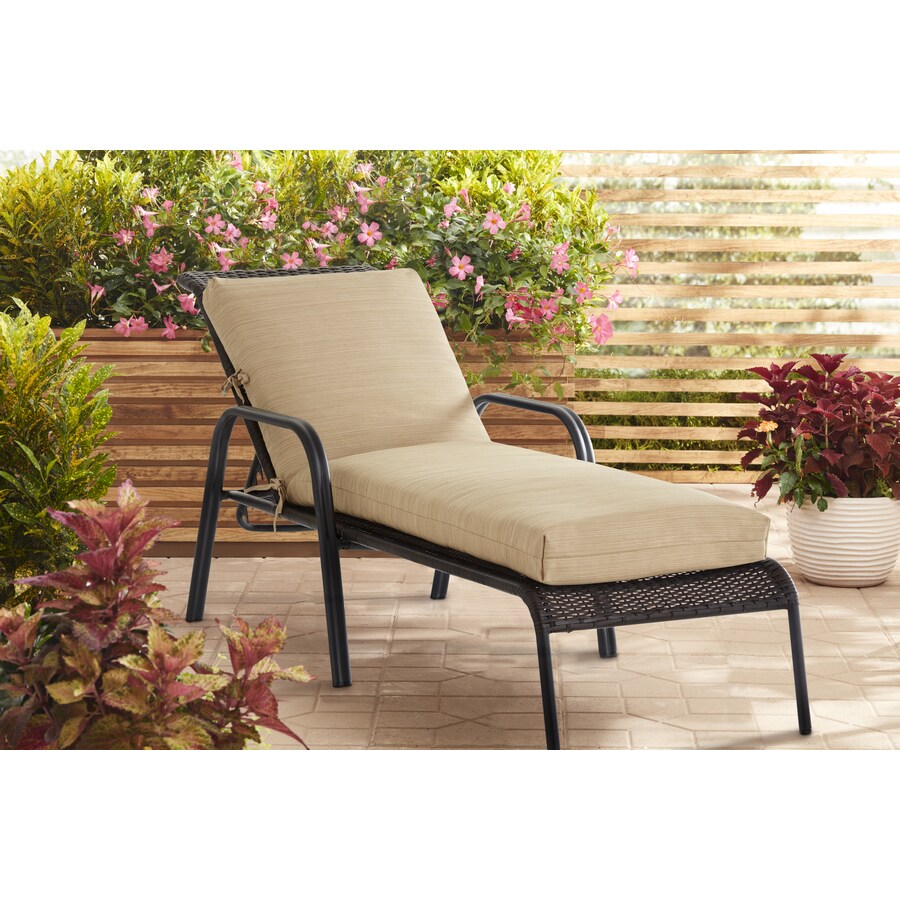 Plantation Patterns Allen + Roth Wheat Patio Chaise Lounge Chair ...