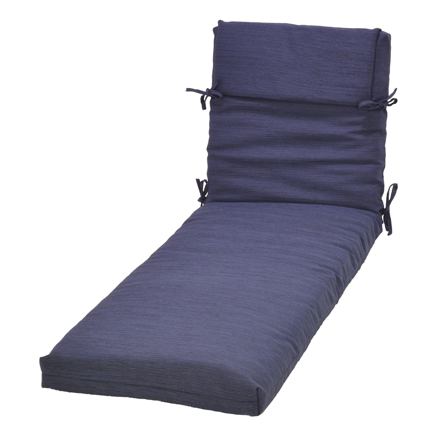 Plantation Patterns Navy Patio Chaise Lounge Chair Cushion At