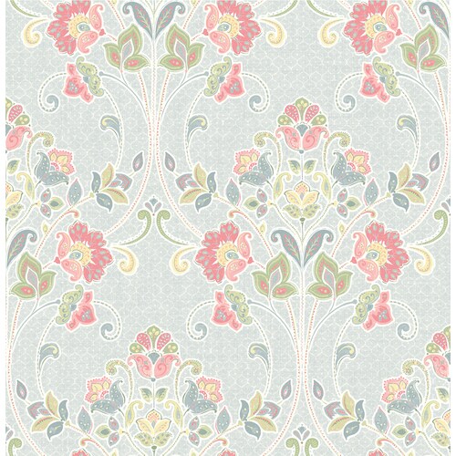 AStreet Prints Kismet 56sq ft Sky NonWoven Damask Unpasted Wallpaper