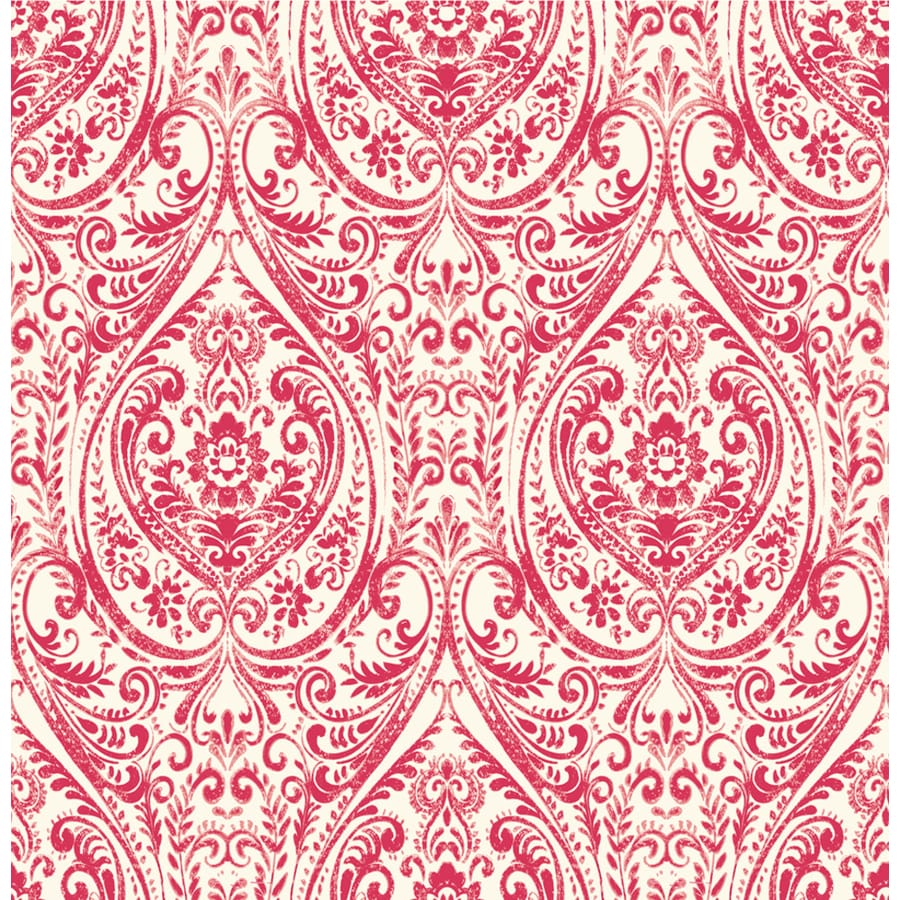 Brewster Wallcovering Kismet 56-sq ft Red Non-Woven Damask Unpasted Paste the Wall Wallpaper