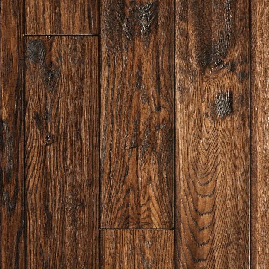 Green Leaf 5in Wide x 3/4in Thick Oak Mission Brown Handsculpted Solid Hardwood Flooring (20