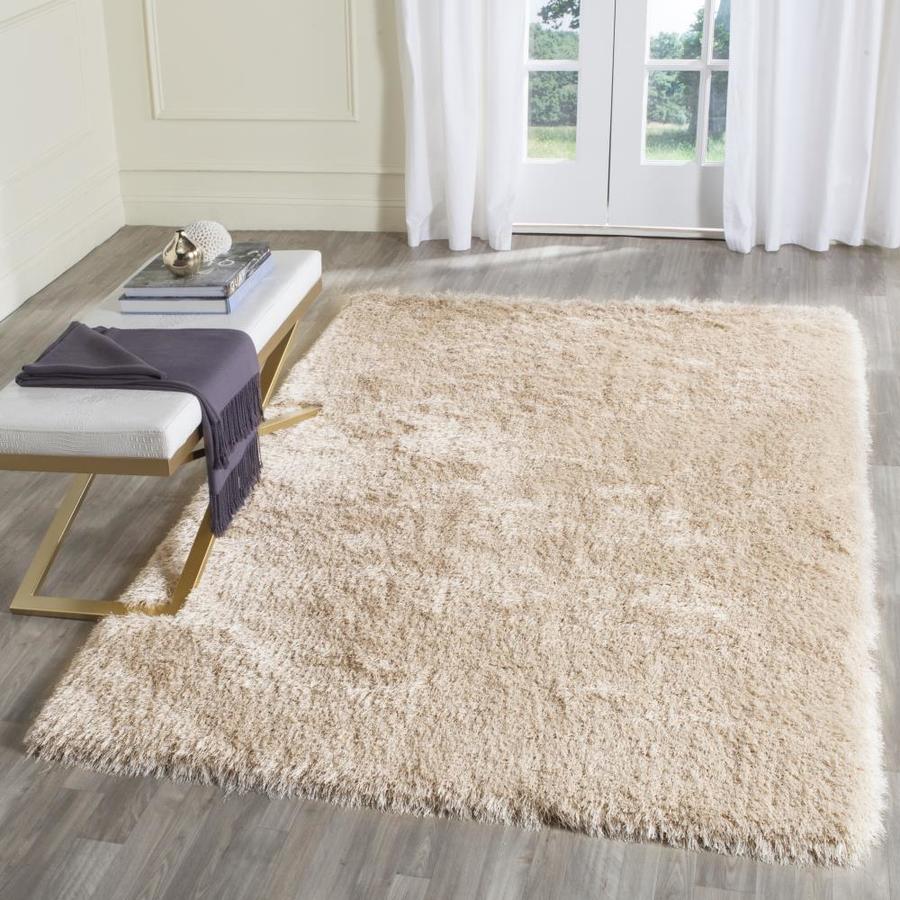 Safavieh Memory Foam Shag 4 x 6 Taupe Solid Handcrafted Area Rug in the ...