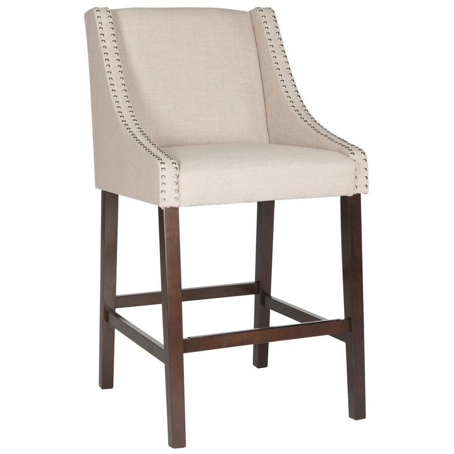 Safavieh Dylan Taupe Bar Height Upholstered Bar Stool in the Bar Stools ...