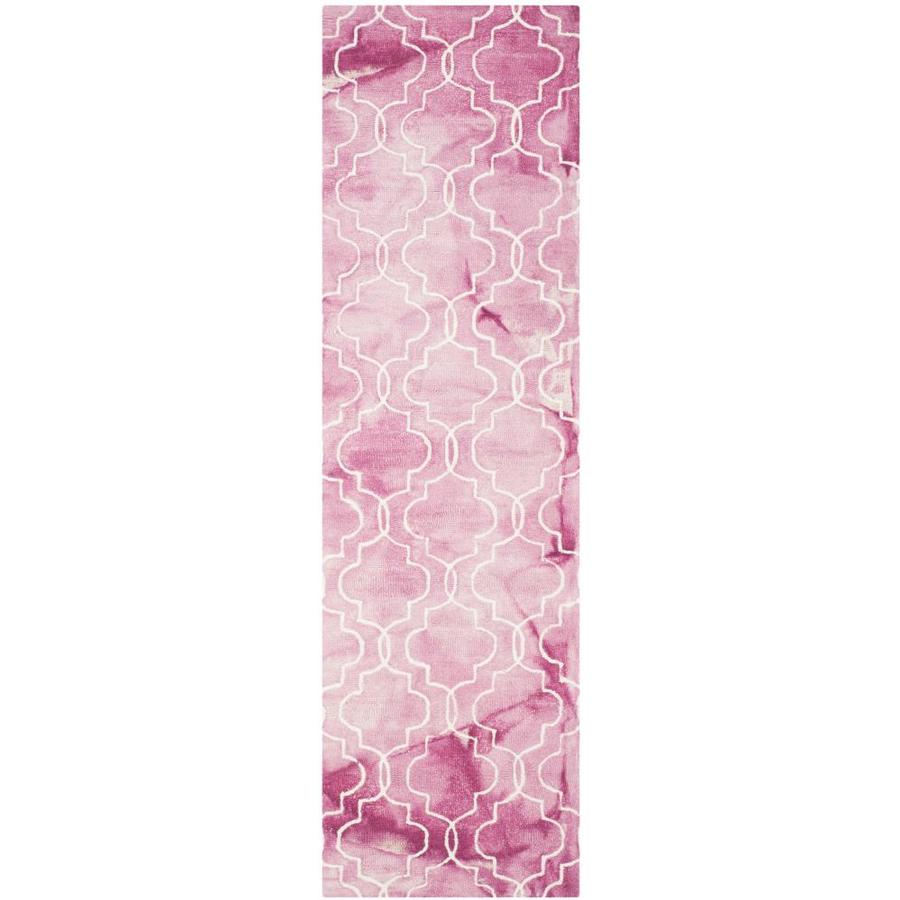 Safavieh Dip Dye Ashbury Rose/Ivory Rectangular Indoor Handcrafted Runner (Common: 2 x 6; Actual: 2.3-ft W x 6-ft L)