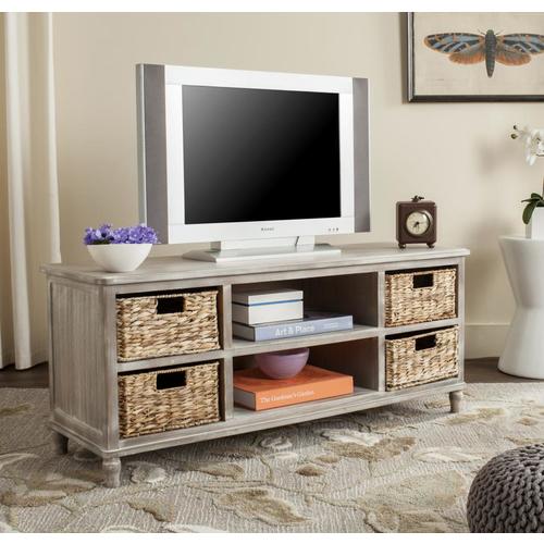 Safavieh Rooney Vintage White TV Cabinet in the TV Stands department at