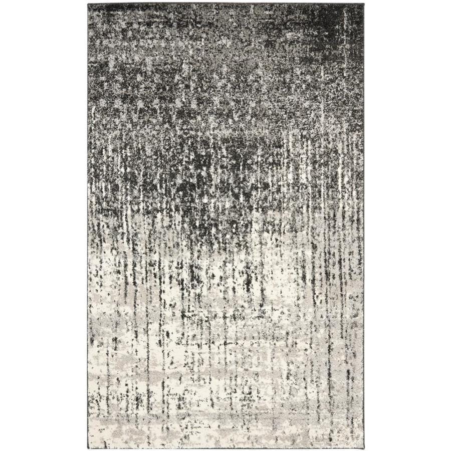 Safavieh Retro Elan Black Light Gray Indoor Distressed Area Rug Safavieh Retro Elan Black Light Gray Indoor Distressed Area Rug Common 11 X