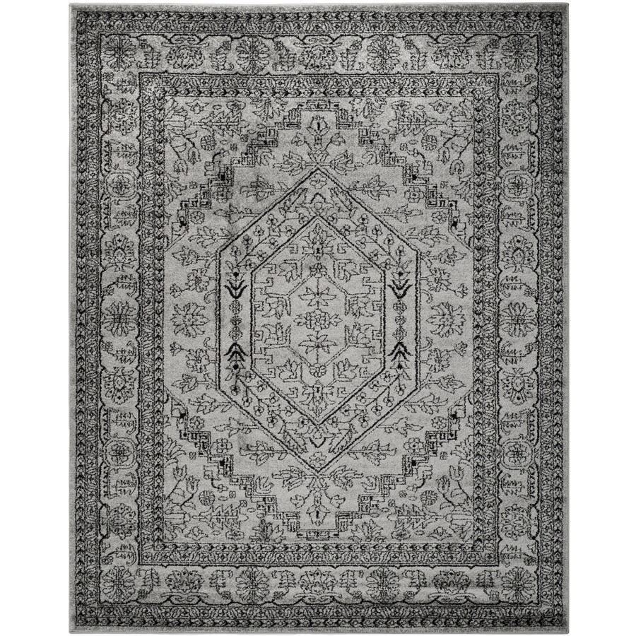 Safavieh Adirondack Herati Silver Black Indoor Lodge Area Rug Safavieh Adirondack Herati Silver Black Indoor Lodge Area Rug Common 12 X 18