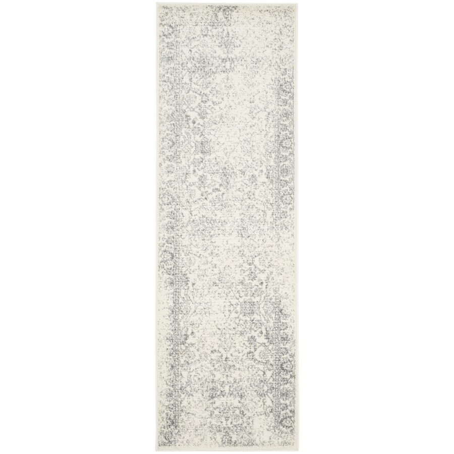 Safavieh Adirondack Kashan 2 x 14 Ivory/Silver Indoor Distressed/Overdyed Vintage Runner