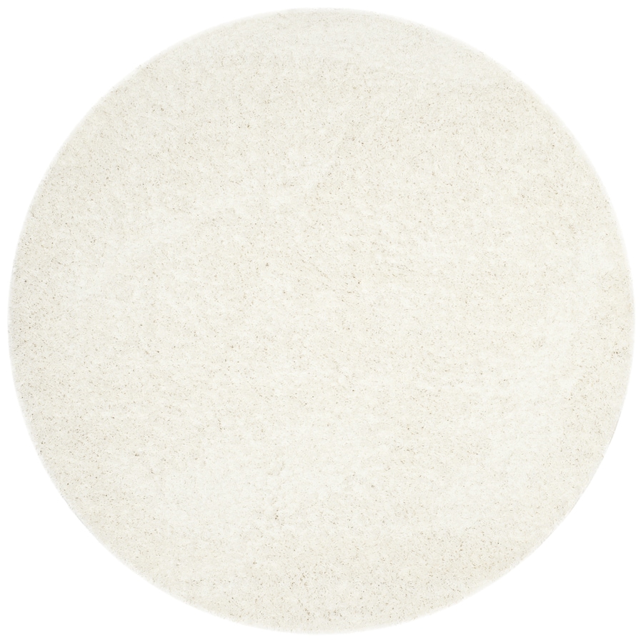 Safavieh Athens Shag White Round Indoor Moroccan Area Rug 7 x