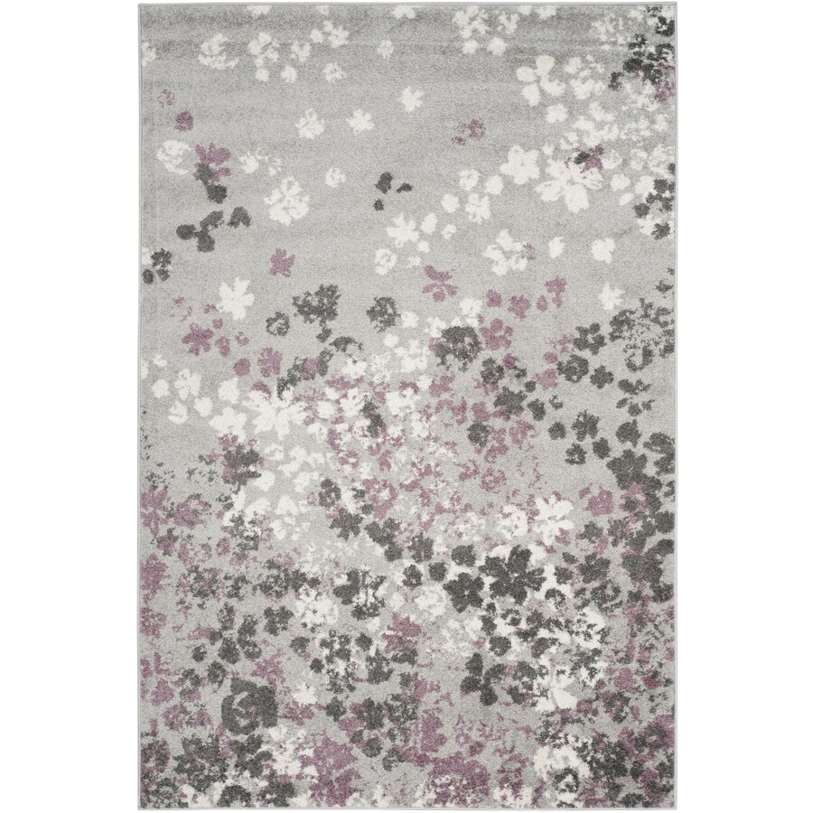 Safavieh Adirondack Garden Light Gray Purple Indoor Nature Area Safavieh Adirondack Garden Light Gray Purple Indoor Nature Area Rug Common 4 X