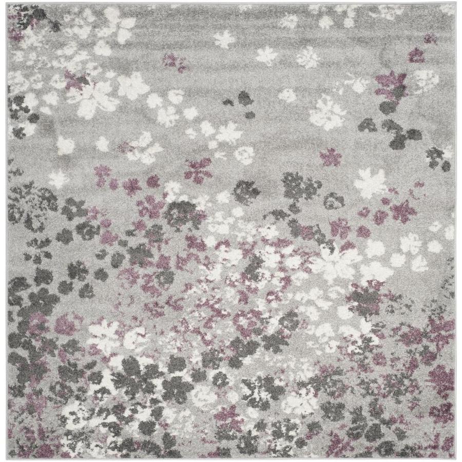 Safavieh Adirondack Garden Light Gray Purple Square Indoor Machine Made French Country Area Rug Common 6 X 6 Actual 6 Ft W X 6 Ft L At Lowes Com
