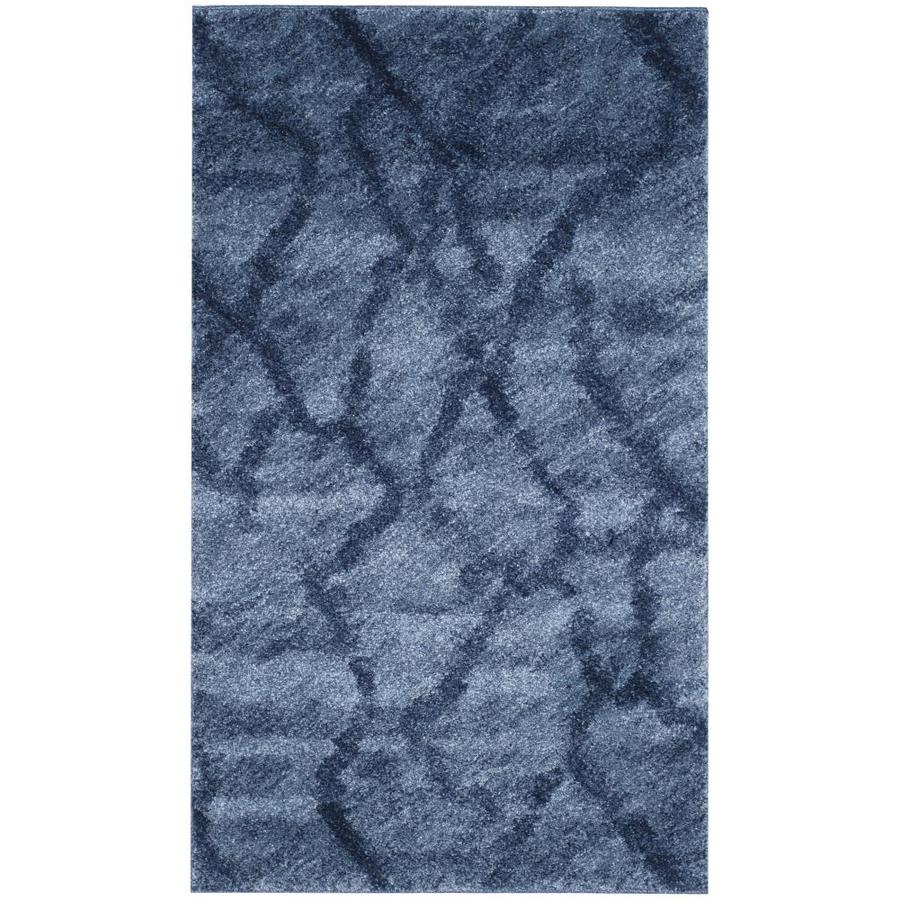 Safavieh Retro Mopani Blue/Dark Blue Indoor Throw Rug 3 x 5