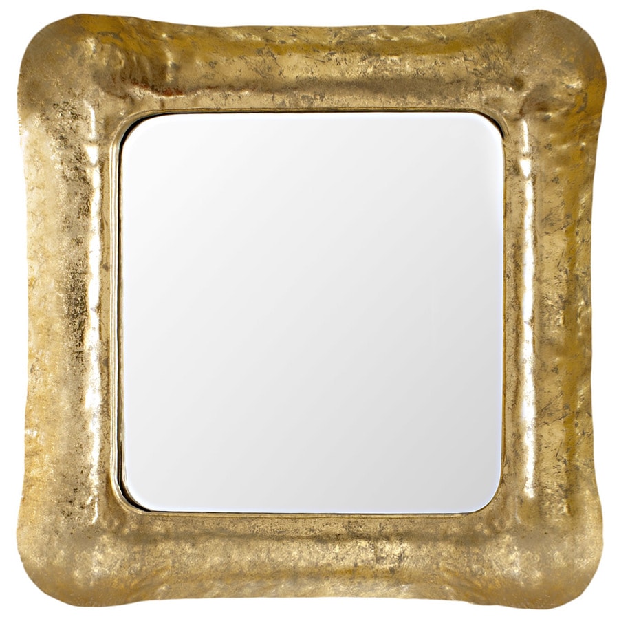Safavieh Geri Square Iron Gold White Polished Wall Safavieh Geri Square Iron Gold White Polished Wall Mirror