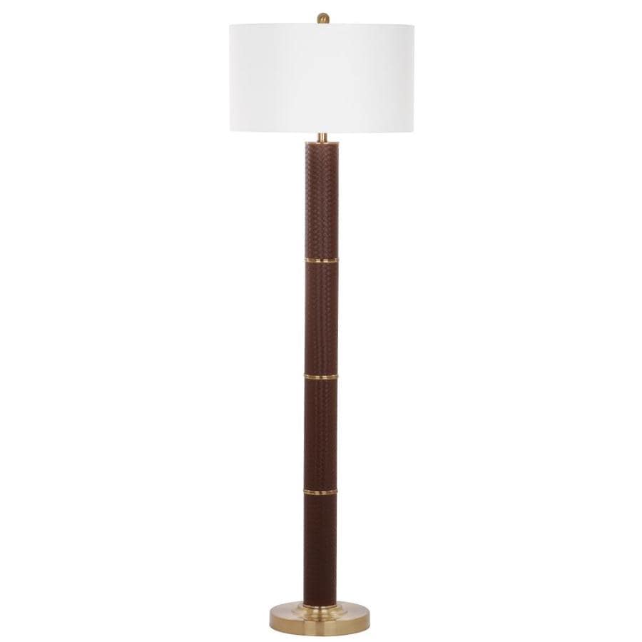 Safavieh Marcello 60.5in H Faux Woven Leather Floor Lamp (Brown) at