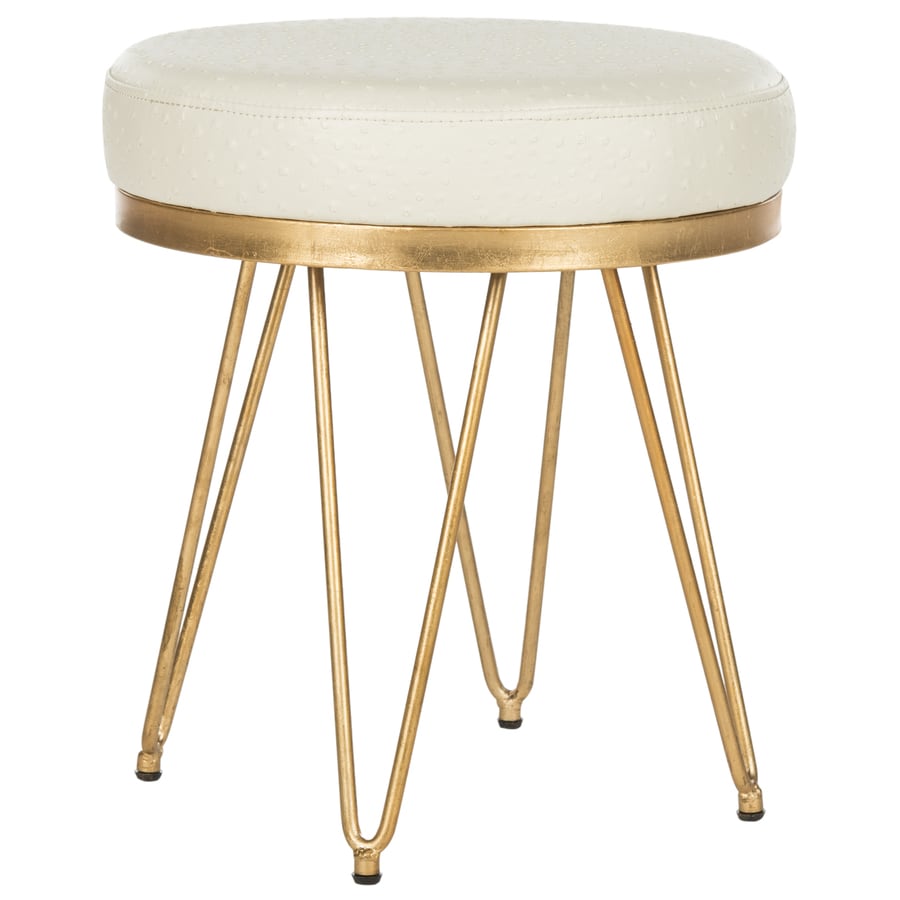 Safavieh 178 In H Cremegold Round Makeup Vanity Stool In The Makeup Vanity Stools Department