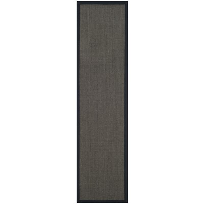 Safavieh Natural Fiber Saltaire 2 x 6 Charcoal/Charcoal Indoor Solid Coastal Runner Safavieh Natural Fiber Saltaire 2 x 6 Charcoal/Charcoal Indoor Solid Coastal Runner