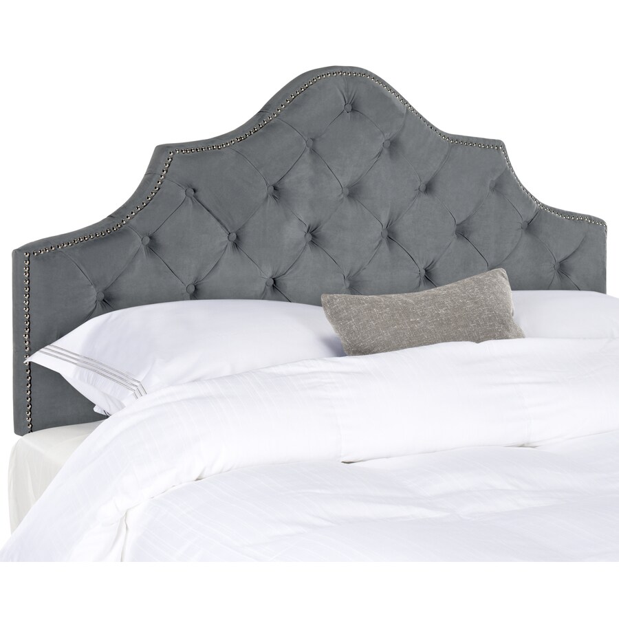 Safavieh Arebelle Gray Queen Polyester Upholstered Headboard in the ...