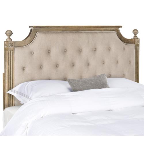 Safavieh Rustic Taupe Queen Linen Upholstered Headboard in the ...