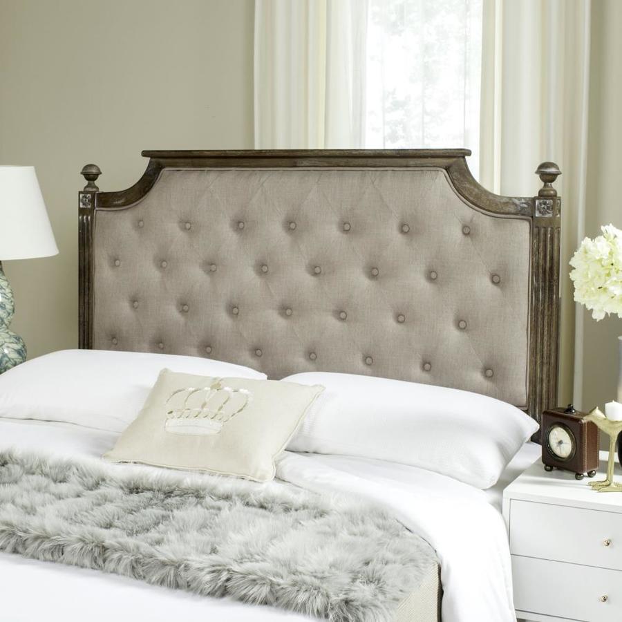 Safavieh Rustic Taupe Full Linen Upholstered Headboard in the ...