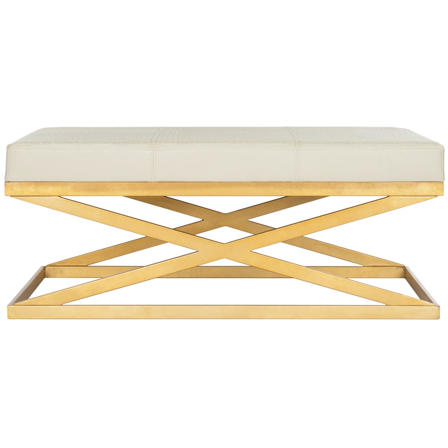 Safavieh Alexes Modern Creme/Gold Accent Bench at