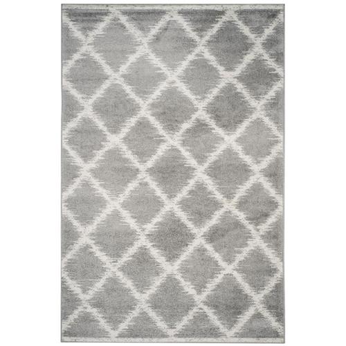 Safavieh Adirondack Lunden 6 x 9 Silver/Ivory Trellis Lodge Area Rug in ...