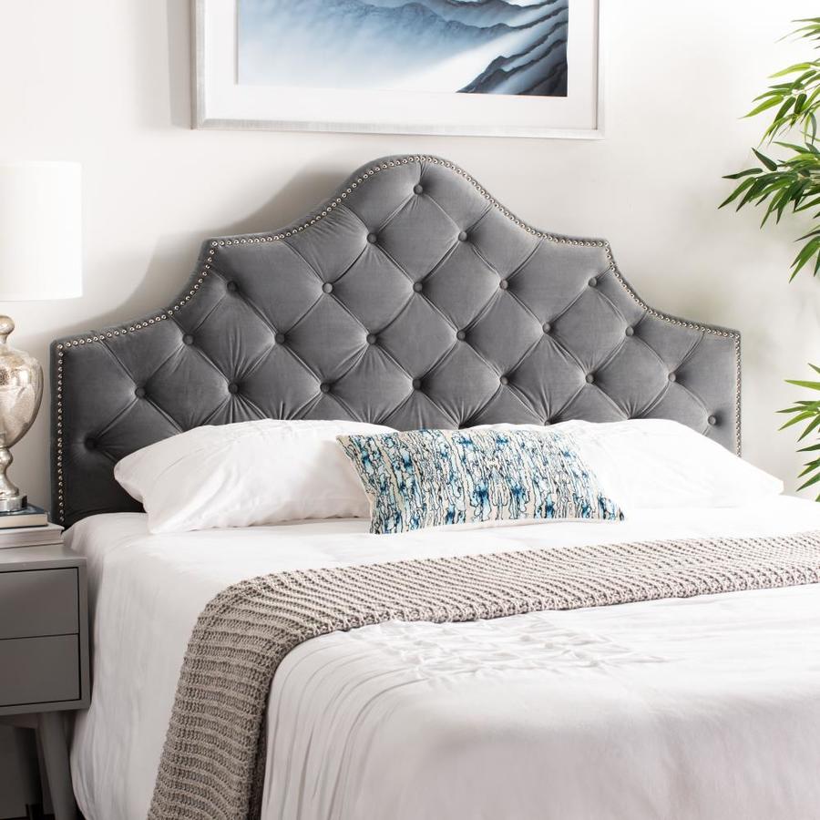 Safavieh Arebelle Pewter Queen Polyester Upholstered Headboard in the ...