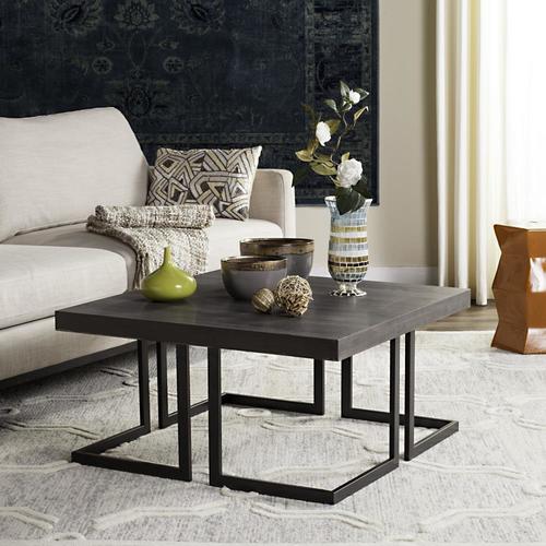 Safavieh Amalya Dark Gray/Black Wood Coffee Table in the Coffee Tables