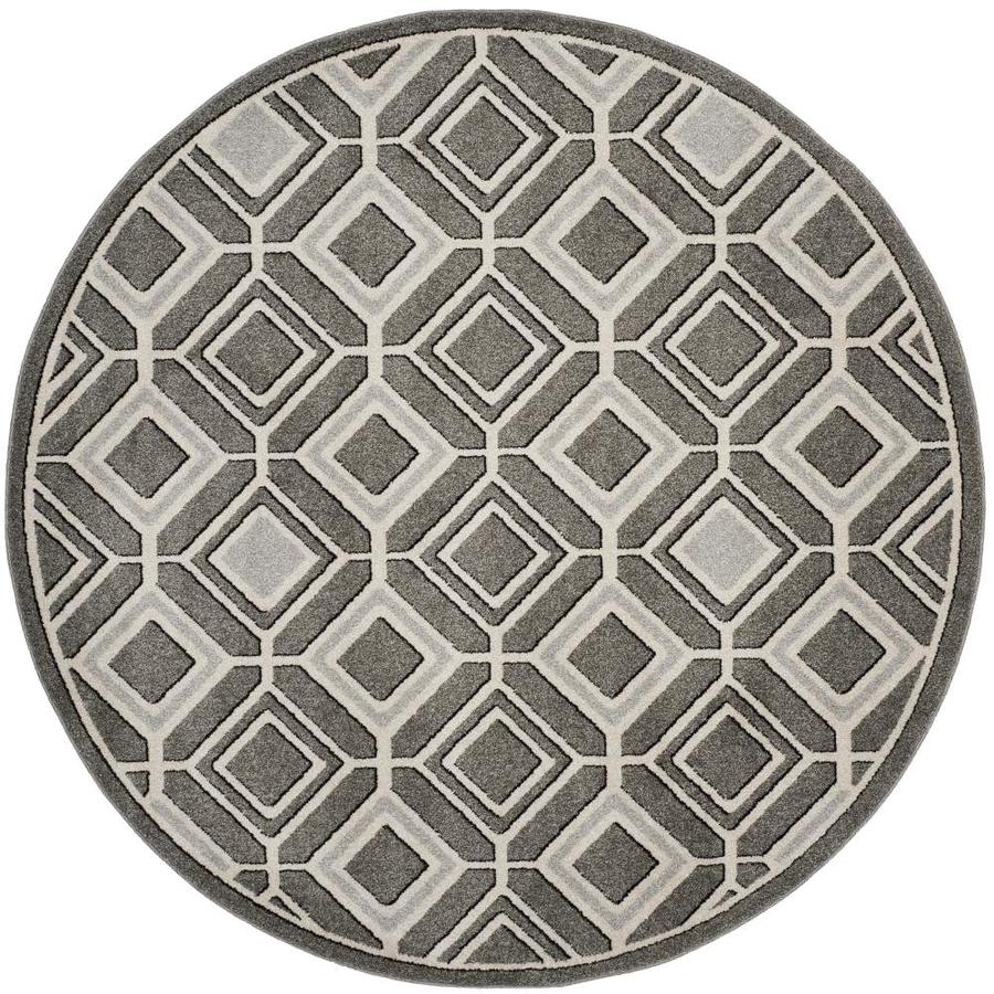 Safavieh Dunany Gray Light Round Indoor Outdoor Area Rug Safavieh Dunany Gray Light Round Indoor Outdoor Area Rug Common 7