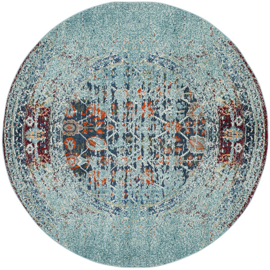 Safavieh Monaco Winfrid Blue Round Indoor Area Rug Common