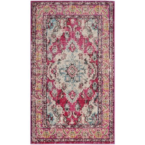 Safavieh Monaco Mahal Pink/Multi Rectangular Indoor MachineMade Oriental Throw Rug 3 x