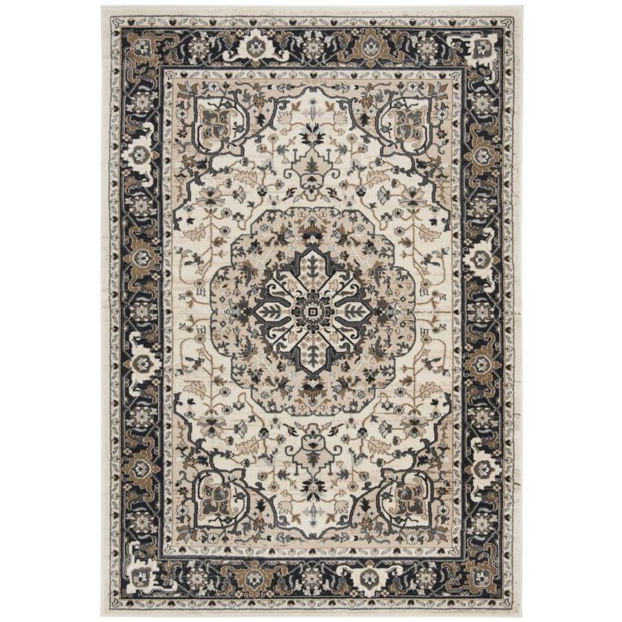 Safavieh Lyndhurst Marquois Cream/Navy Rectangular Indoor Machine-Made Oriental Area Rug (Common: 4 x 6; Actual: 4-ft W x 6-ft L)