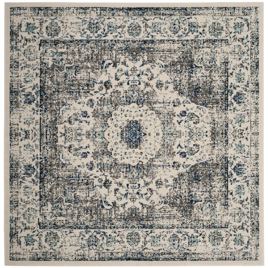 Safavieh Evoke Savoy Gray Ivory Square Indoor Machine Made Vintage Safavieh Evoke Savoy Gray Ivory Square Indoor Machine Made Vintage Area Rug Common 9 X Actual Ft W L