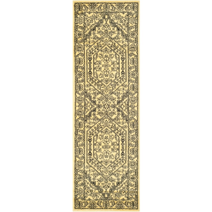 Safavieh Adirondack Herati Gold/Black Rectangular Indoor Machine-Made Lodge Runner