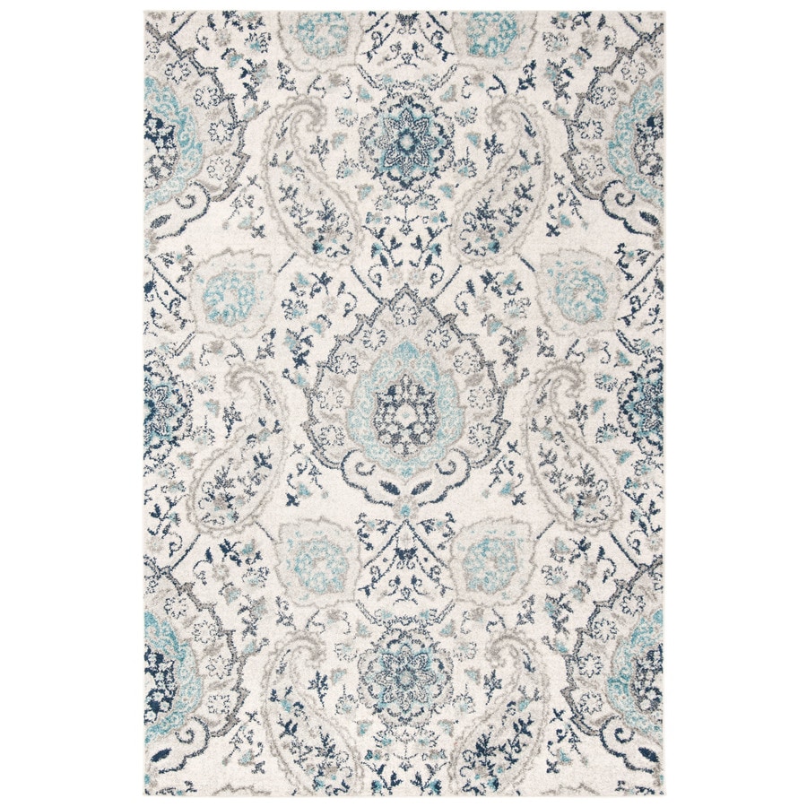 Safavieh Madison Abbey Cream Light Gray Indoor Lodge Area Rug Safavieh Madison Abbey Cream Light Gray Indoor Lodge Area Rug Common 7 X