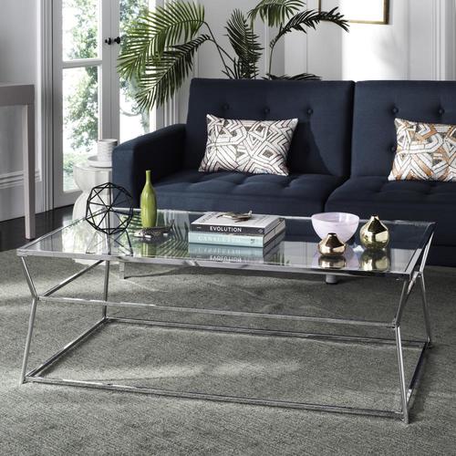 Safavieh Ellie Chrome Glass Coffee Table at Lowes.com