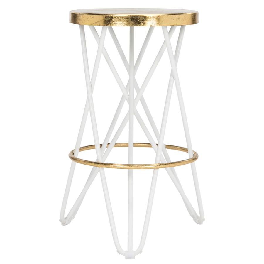 Safavieh Lorna White/Gold Counter Stool at Lowes.com